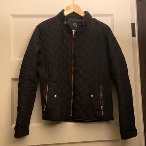 Black bomber jacket quilted